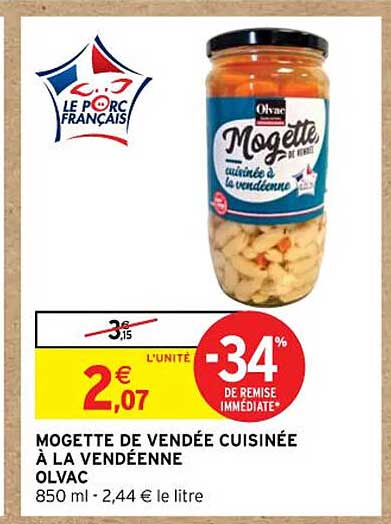 Mogette De Vendée Cuisinée à La Vendéenne Olvac