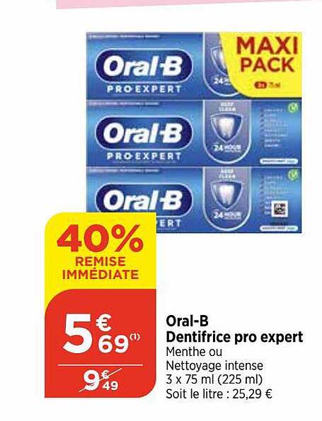 oral-b dentifrice pro expert