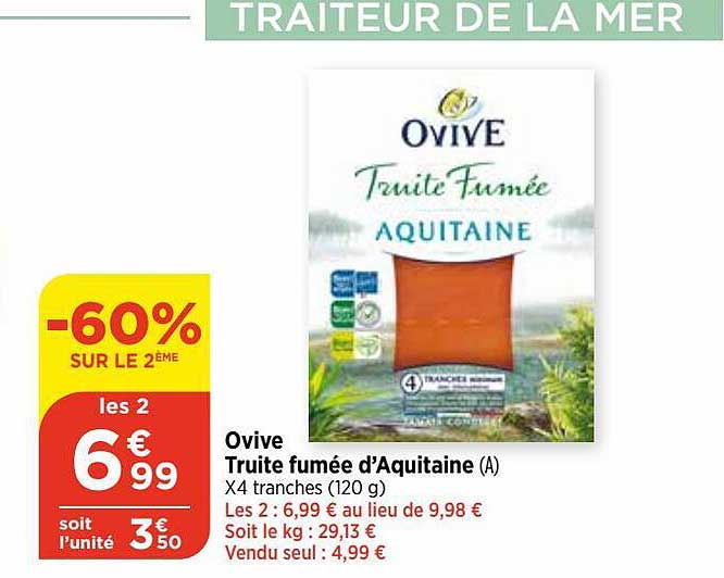 ovive truite fumée d'aquitaine