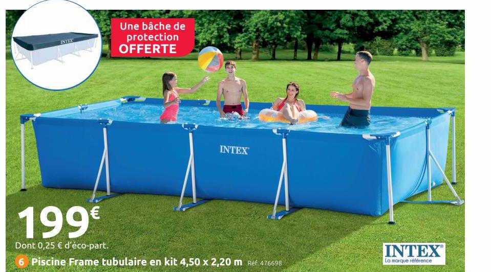 piscine frame tubulaire en kit 4,50 x 2,20 m intex