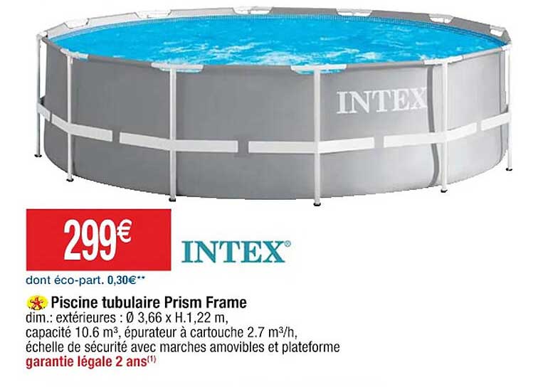 piscine tubulaire prism frame intex