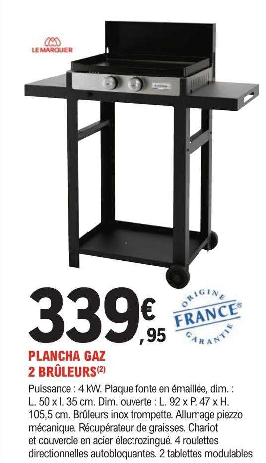 plancha gaz 2 brûleurs
