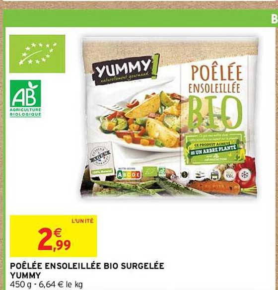 poêlée ensoleillée bio surgelée yummy