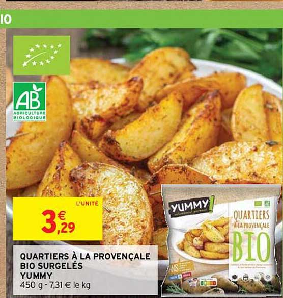quartiers à la provençale bio surgelés yummy
