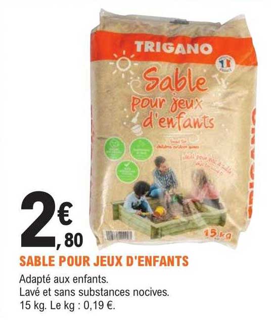 sable pour jeux d'enfants