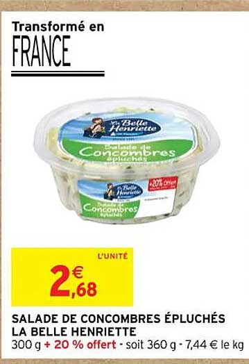salade de concombres épluchés la belle henriette