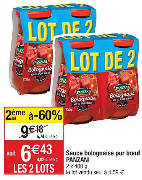 Sauce Bolognaise Pur Bœuf Panzani