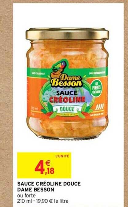 sauce créoline douce dame besson