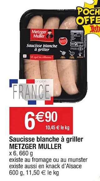 saucisse blanche à griller metzger muller