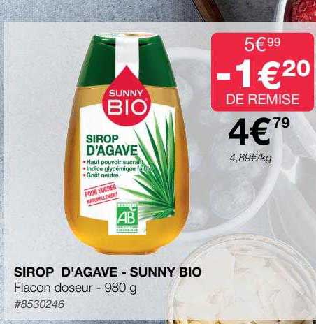 sirop d'agave - sunny bio
