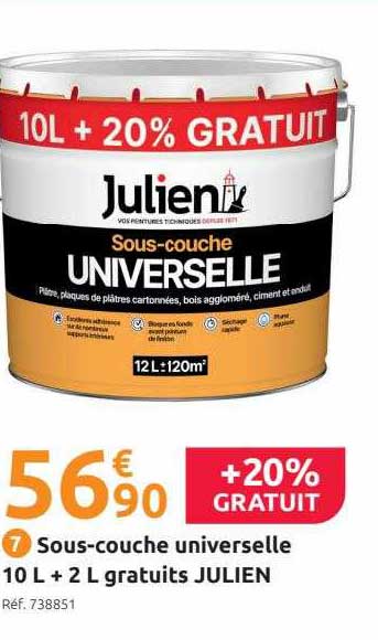 sous-couche universelle 10l + 2l gratuits julien