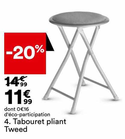 tabouret pliant tweed