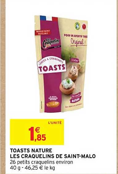 toasts nature les craquelins de saint-malo
