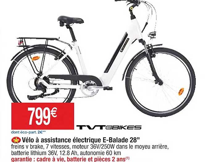 vélo à assistance électrique e-balade 28" tvt ebikes