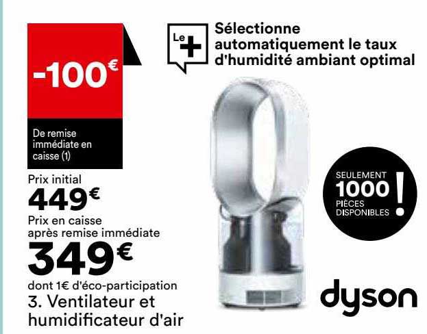ventilateur et humidificateur d'air dyson