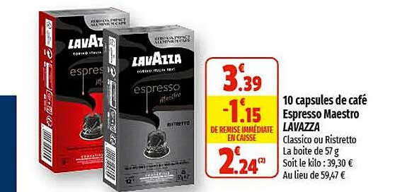 10 capsules de café espresso maestro lavazza