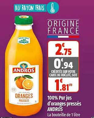 100% pur jus d'oranges pressés andros