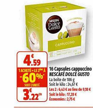 16 Capsules Cappuccino Nescafé Dolce Gusto