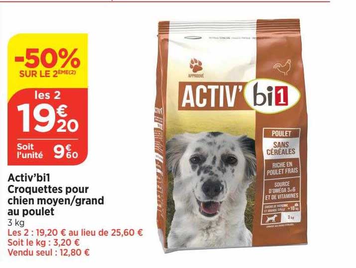 Activ'bi1 Croquettes Pour Chien Moyen-grand Au Poulet