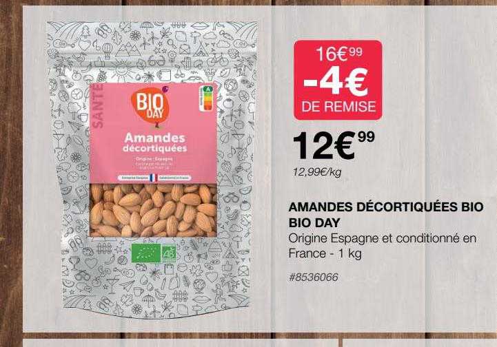 amandes décortiquées bio bio day