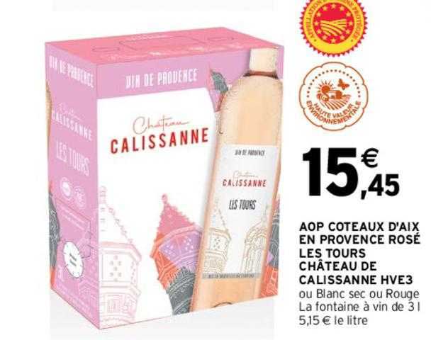 aop coteaux d'aix en provence rosé les tours château de calissanne hve3