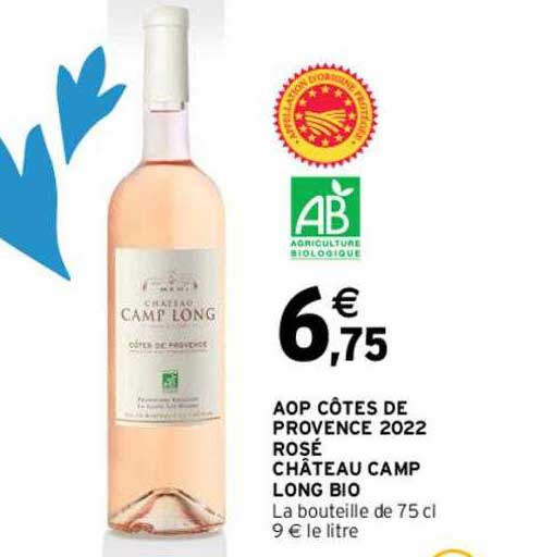aop côtes de provence 2022 rosé château camp long bio