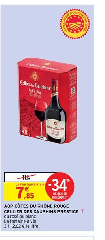 Aop Côtes Du Rhône Rouge Cellier Des Dauphins Prestige