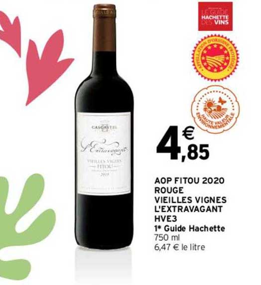 aop fitou 2020 rouge vieilles vignes l'extravagant hve3