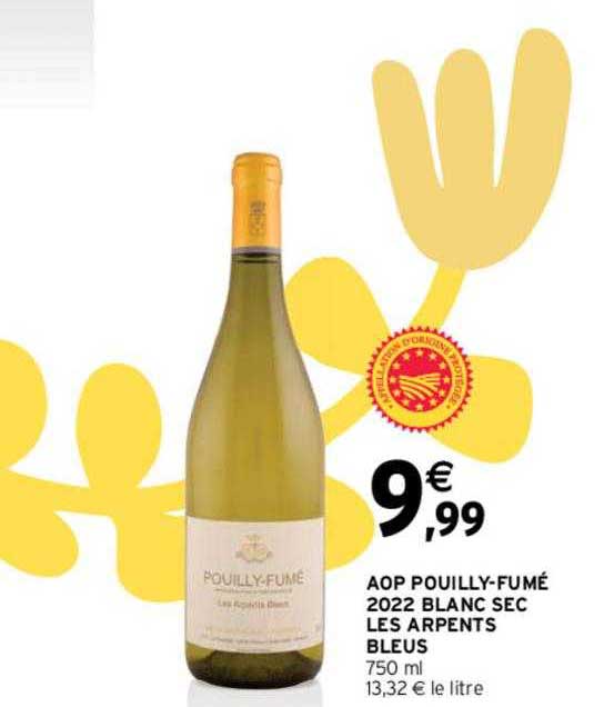 aop pouilly-fumé 2022 blanc sec les arpents bleus