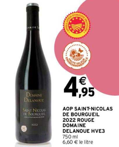 aop saint-nicolas de bourgueil 2022 rouge domaine delanoue hve3