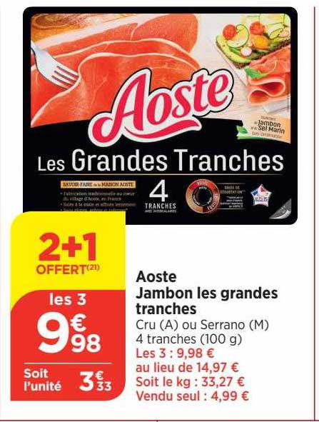 aoste jambon les grandes tranches
