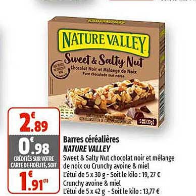 barres céréalières nature valley
