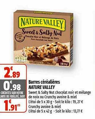 barres céréalières nature valley