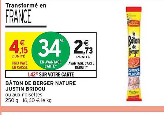 bâton de berger nature justin bridou