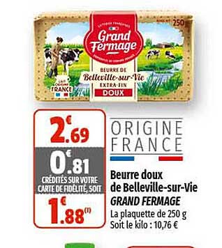 beurre doux de belleville-sur-vie grand fermage