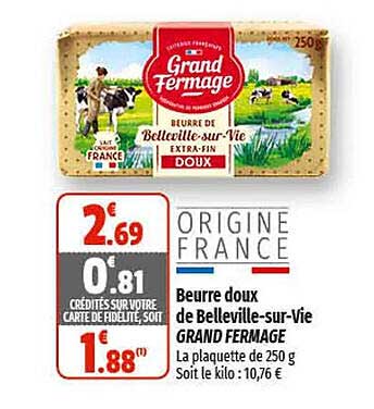 beurre doux de belleville-sur-vie grand fermage