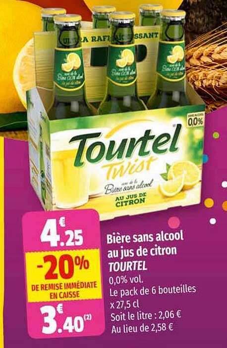 Bière Sans Alcool Au Jus De Citron Tourtel