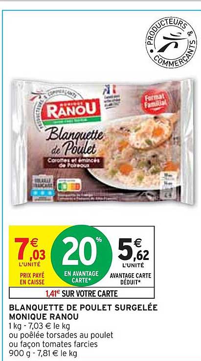 Blanquette De Poulet Surgelée Monique Ranou