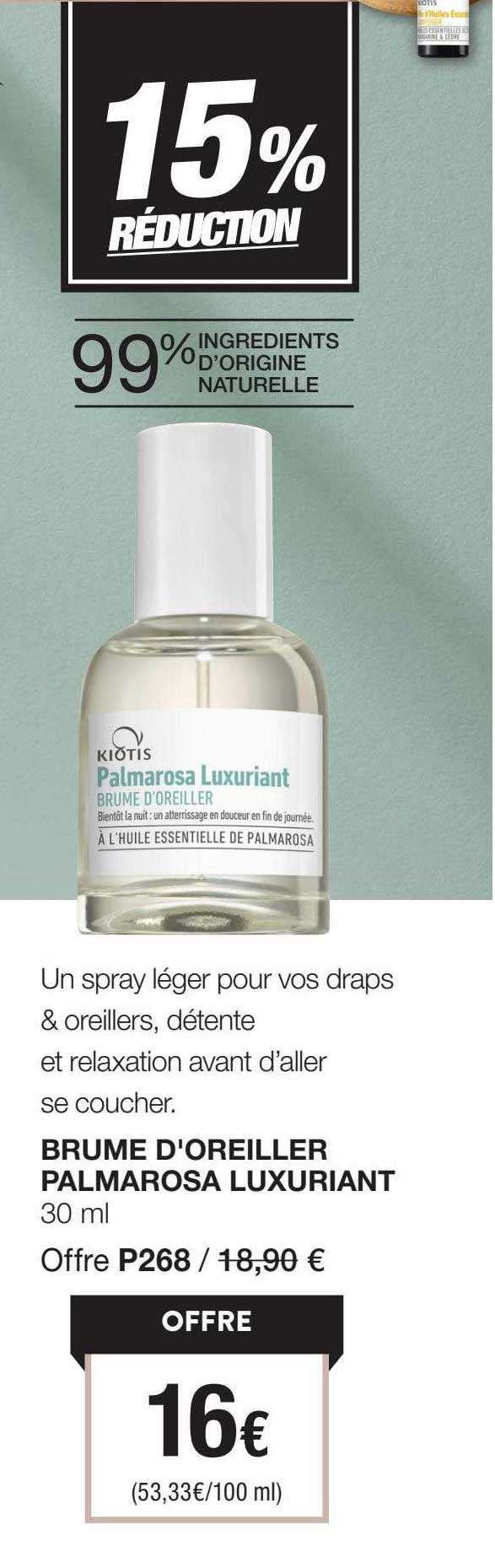 brume d'oreiller palmarosa luxuriant kiotis