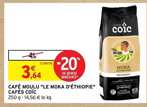 café moulu "le moka d'éthiopie" cafés coïc
