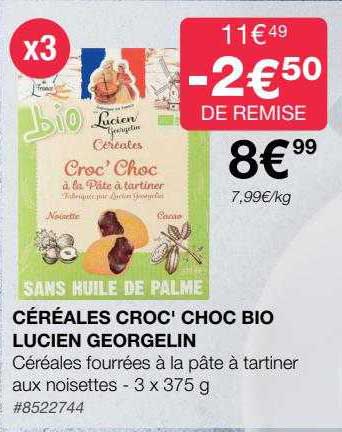 céréales croc' choc bio lucien georgelin