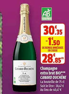 champagne extra brut bio canard duchêne