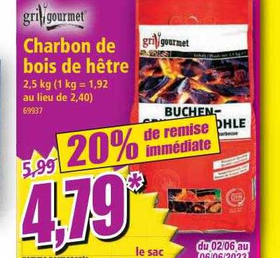 Charbon De Bois De Hêtre Grill Gourmet
