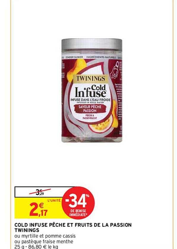 cold infusé pêche et fruits de la passion twinings