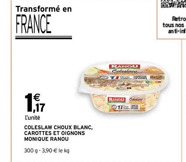 coleslaw choux blanc, carottes et oignons monique ranou