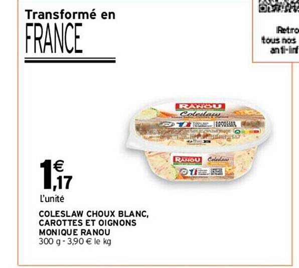 coleslaw choux blanc, carottes et oignons monique ranou