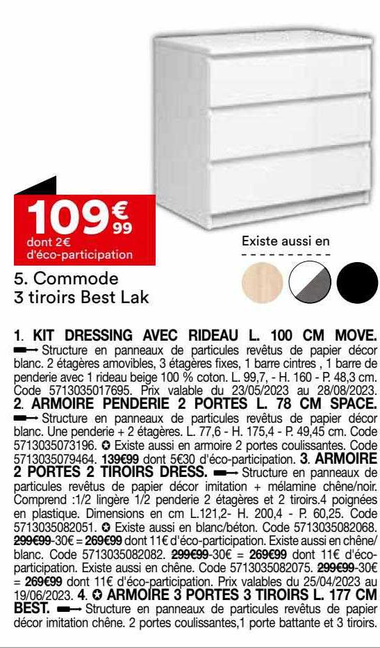 Commode 3 Tiroirs Best Lak