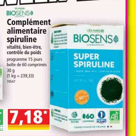 complément alimentaire spiruline biosens
