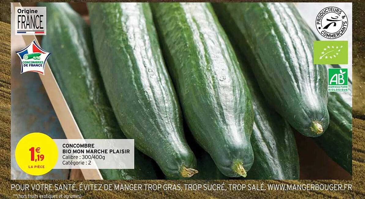 concombre bio mon marché plaisir