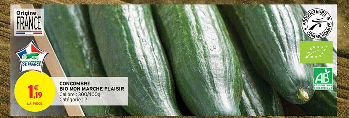 concombre bio mon marché plaisir